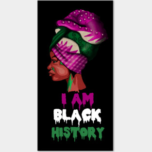 I am Black History, African Afro, Black Pride, African Woman Posters and Art