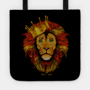African Lion with Crown, Big Cat Tote