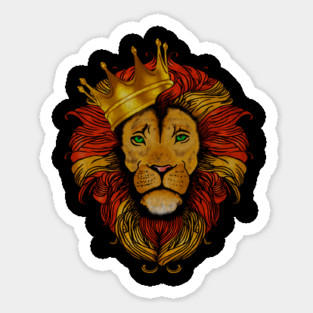 African Lion with Crown, Big Cat Sticker