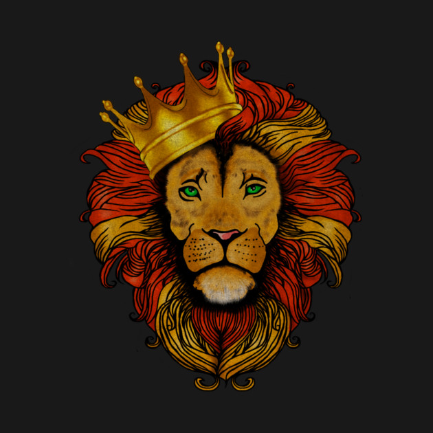 African Lion with Crown, Big Cat by logiamerch