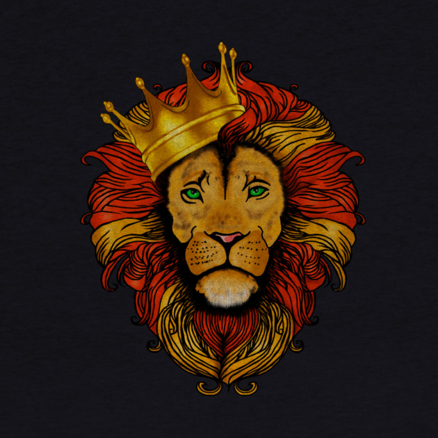African Lion with Crown, Big Cat by logiamerch