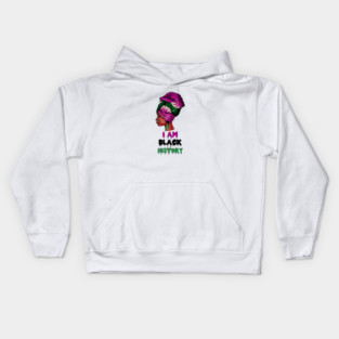 I am Black History, African, Black Pride Kids Hoodie