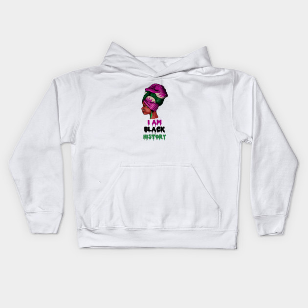 I am Black History, African, Black Pride Kids Hoodie by logiamerch