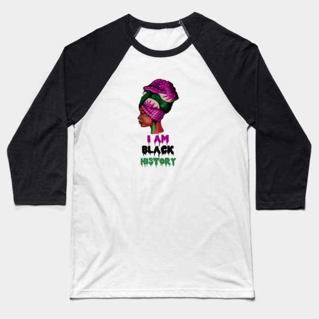 I am Black History, African, Black Pride Baseball T-Shirt by logiamerch