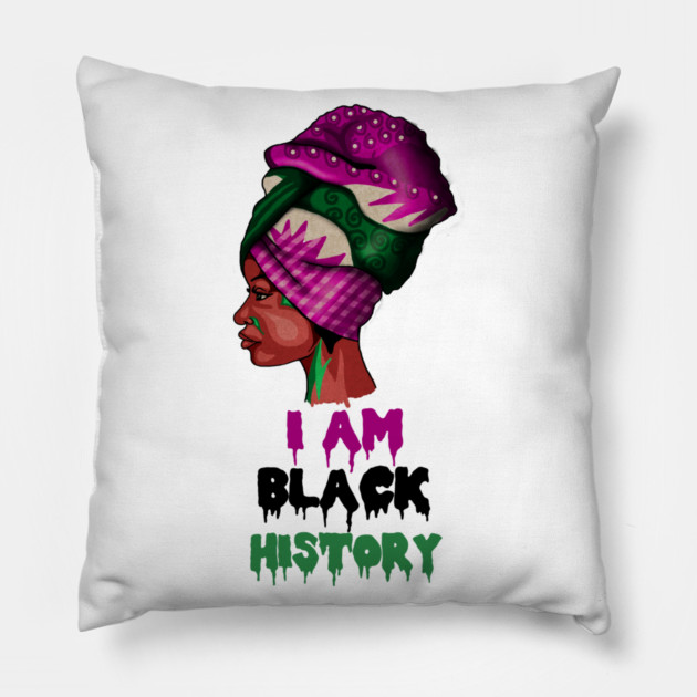 I am Black History, African, Black Pride Pillow by logiamerch