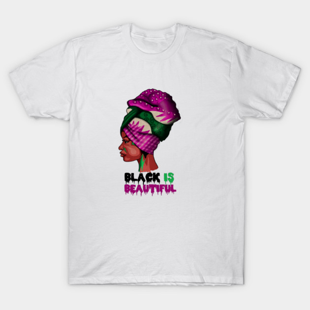 Black is Beautiful, Afro African Woman T-Shirt by logiamerch