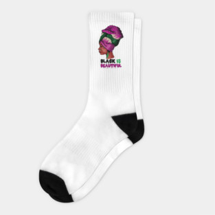 Black is Beautiful, Afro African Woman Socks