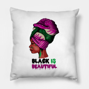 Black is Beautiful, Afro African Woman Pillow