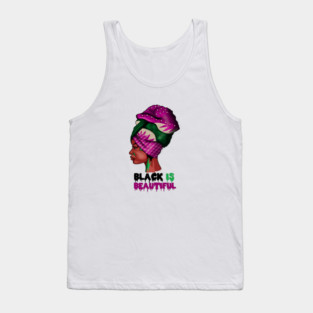 Black is Beautiful, Afro African Woman Tank Top