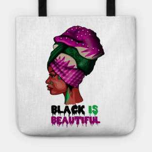 Black is Beautiful, Afro African Woman Tote