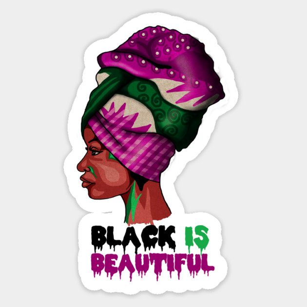 Black is Beautiful, Afro African Woman Sticker by logiamerch