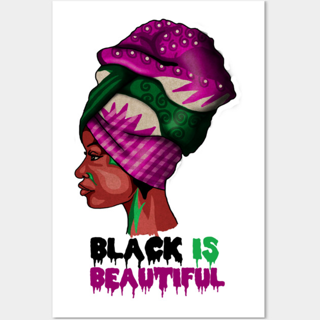 Black is Beautiful, Afro African Woman Wall Art by logiamerch