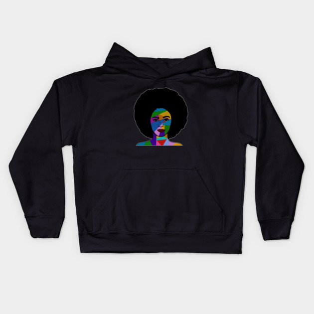 Colorful Afro Woman, African Style Kids Hoodie by logiamerch