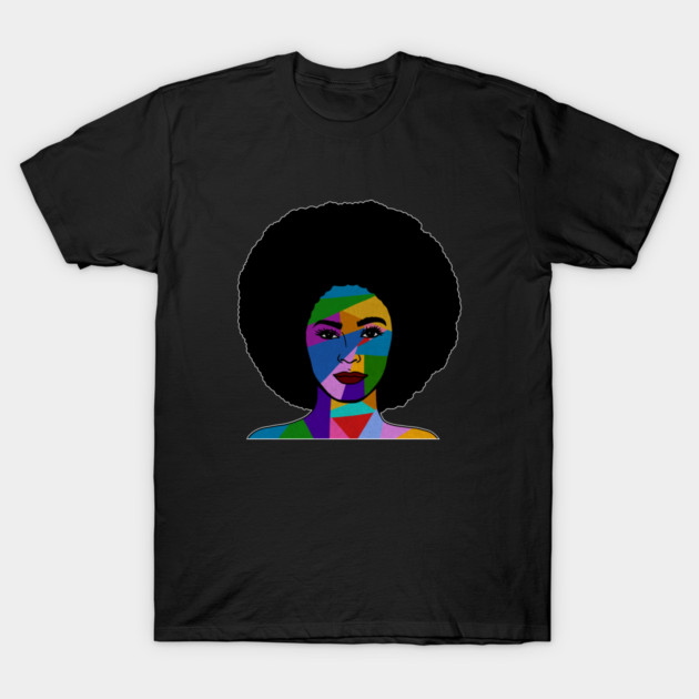 Colorful Afro Woman, African Style T-Shirt by logiamerch
