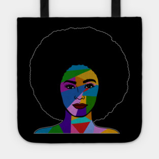 Colorful Afro Woman, African Style Tote