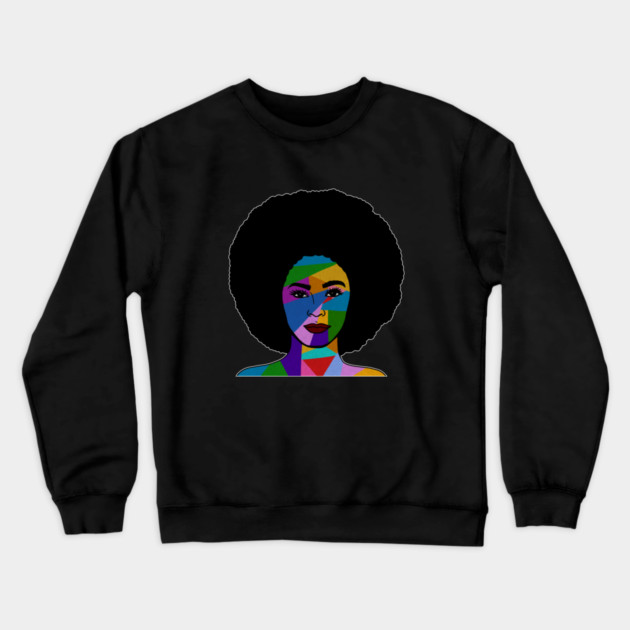 Colorful Afro Woman, African Style Crewneck Sweatshirt by logiamerch