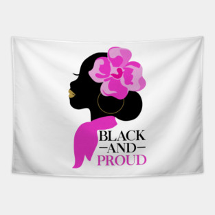 Black and Proud, African Woman, Afro, Black Pride Tapestry