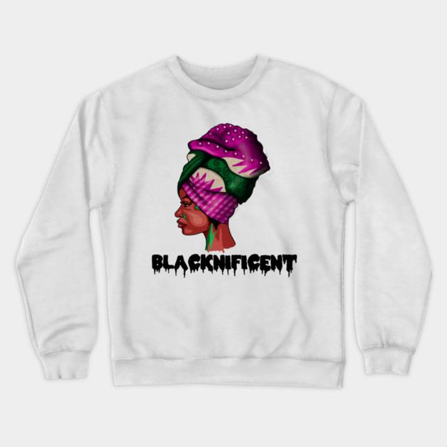 Black Beauty, Afro Woman, Magnificent Crewneck Sweatshirt by logiamerch