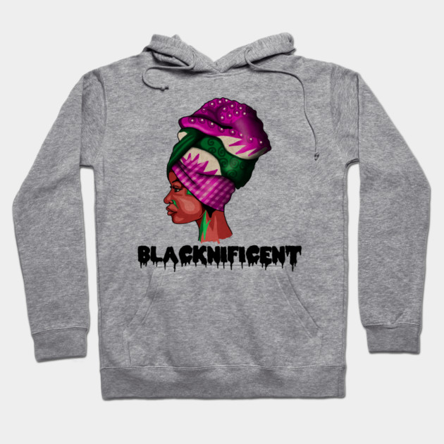 Black Beauty, Afro Woman, Magnificent Hoodie by logiamerch