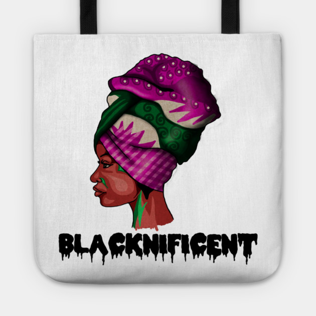 Black Beauty, Afro Woman, Magnificent Tote by logiamerch