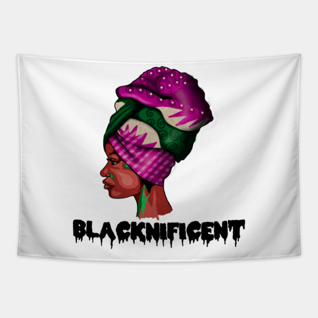 Black Beauty, Afro Woman, Magnificent Tapestry by logiamerch