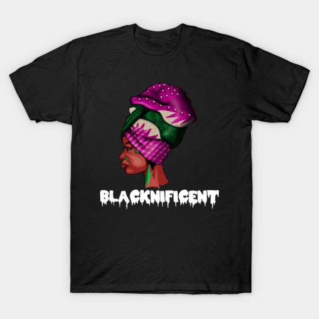 Black Beauty, Afro Woman, Magnificent T-Shirt by logiamerch