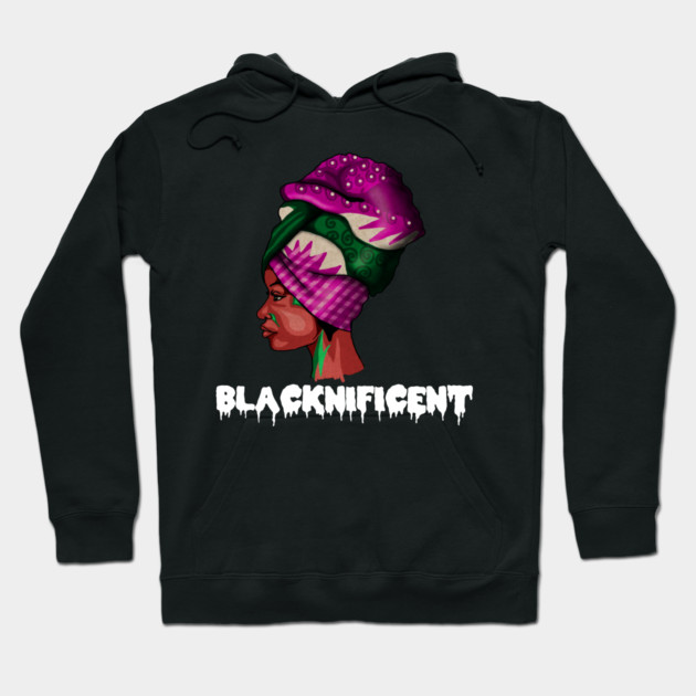 Black Beauty, Afro Woman, Magnificent Hoodie by logiamerch