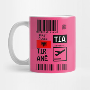 Tirana Albania travel ticket Mug
