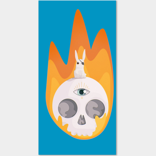 Bunny_Skull Wall Art by itoalon