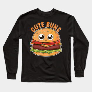 Cute Buns Kawaii Cheeseburger Long Sleeve T-Shirt