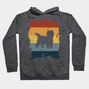 Cairn Terrier Distressed Vintage Retro Silhouette Hoodie