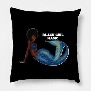 Afro Mermaid, African, Black Girl Magic Pillow