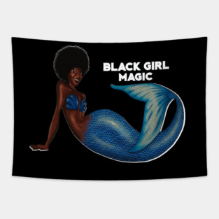 Afro Mermaid, African, Black Girl Magic Tapestry