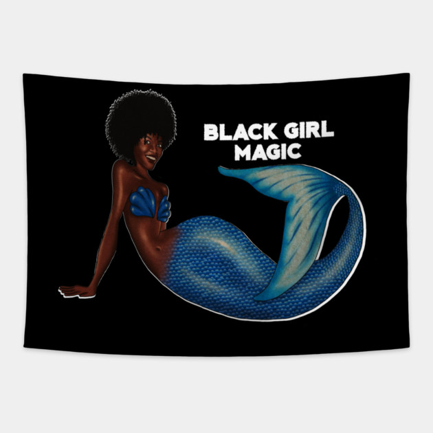 Afro Mermaid, African, Black Girl Magic Tapestry by logiamerch