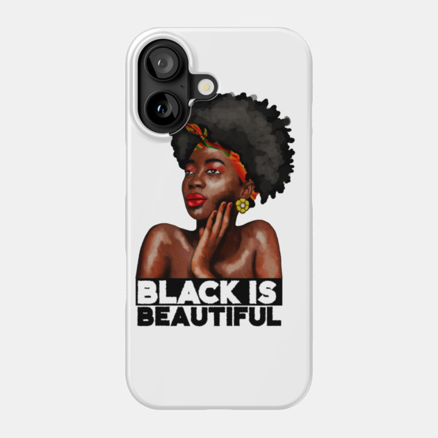 Black is Beautiful, Afro African Woman Phone Case by logiamerch