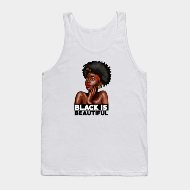 Black is Beautiful, Afro African Woman Tank Top by logiamerch