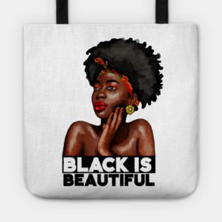 Black is Beautiful, Afro African Woman Tote