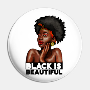 Black is Beautiful, Afro African Woman Pin