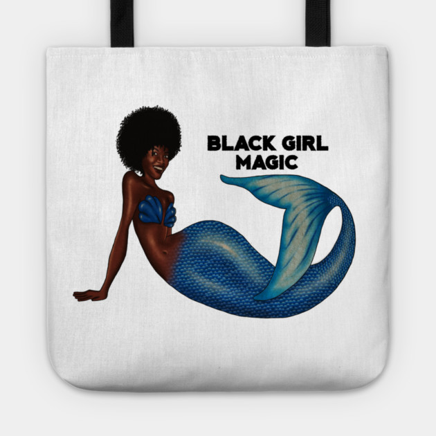 Afro Mermaid, African, Black Girl Magic Tote by logiamerch