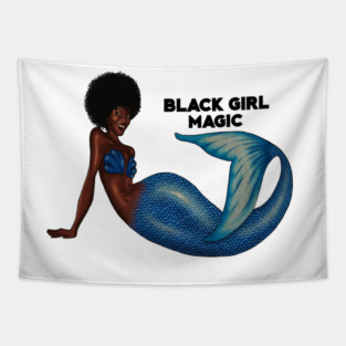 Afro Mermaid, African, Black Girl Magic Tapestry