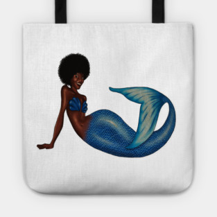 Afro Mermaid, African, Black Girl Magic Tote