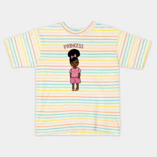 Black Girl Magic, Princess, Afro Girl Kids T-Shirt