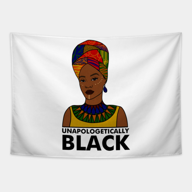 Unapologetically Black, Afro African, Black Pride Tapestry by logiamerch