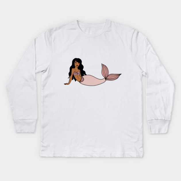 Afro Mermaid, African, Black Girl Magic Kids Long Sleeve T-Shirt by logiamerch