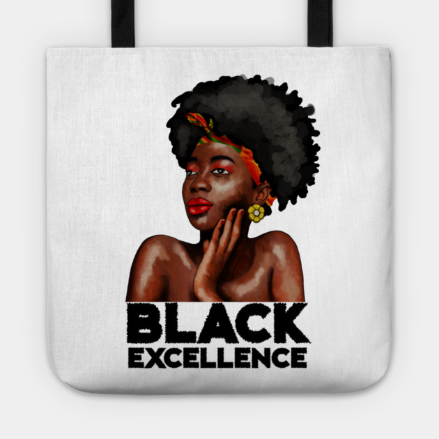 Black Excellence, Afro Woman, Black Pride Tote by logiamerch