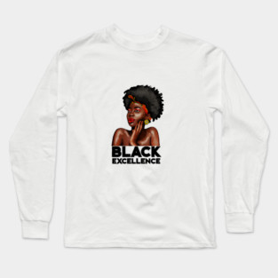 Black Excellence, Afro Woman, Black Pride Long Sleeve T-Shirt