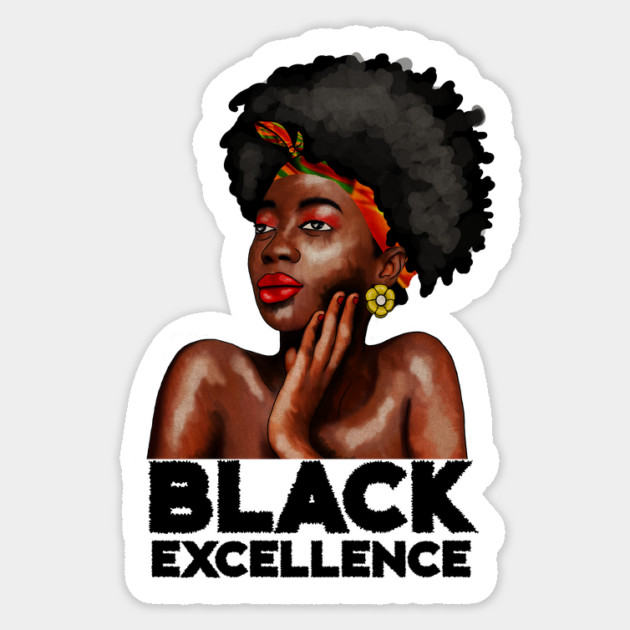 Black Excellence, Afro Woman, Black Pride Sticker by logiamerch