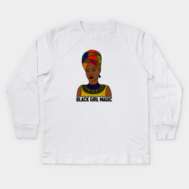 Black Girl Magic, Afro Woman, African Kids Long Sleeve T-Shirt by logiamerch