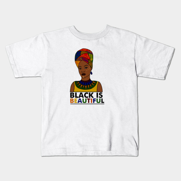Black is Beautiful, African Pride Kids T-Shirt by logiamerch