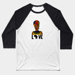 Love Africa, African Woman, Black Pride Baseball T-Shirt